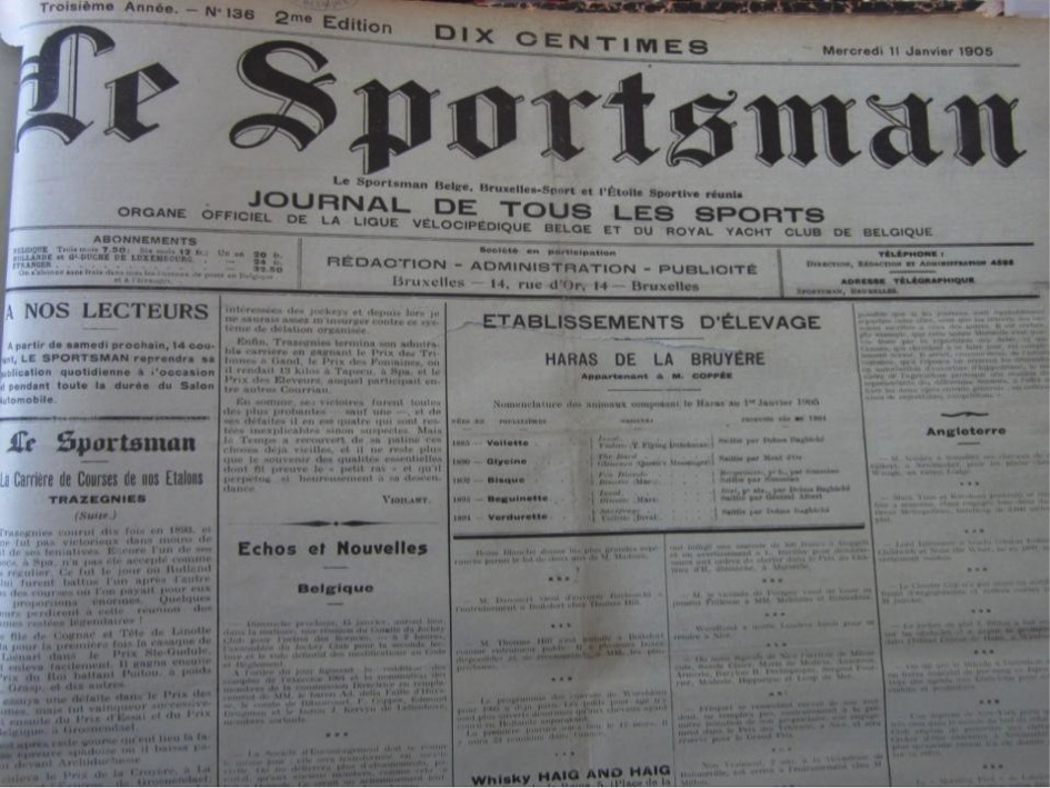 The front page of Le Sportsman (1904)
