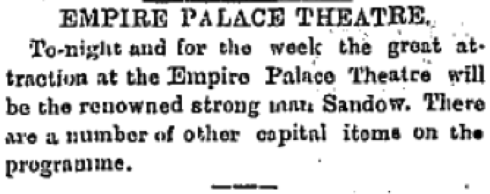 Empire Palace Theatre, The Freemans Journal, 02 May (1898), 6