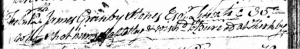 Febry 12th James Granby Stones Esq., Lunatic age 35, who shot himself at Otley and wished to be buried at Kirkby