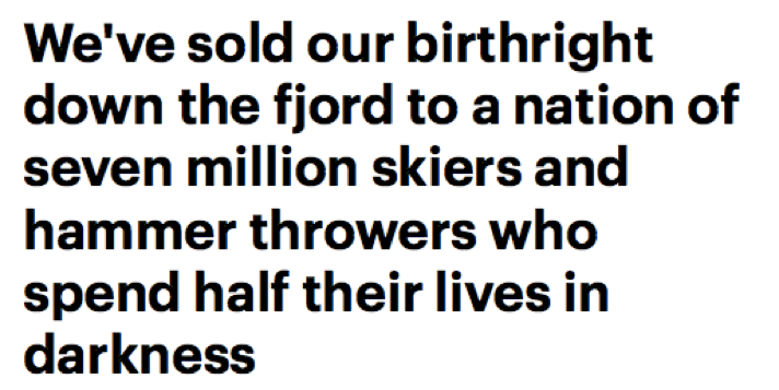 Jeff Powell, ‘We’ve Sold Our Birthright Down the Fjord to a Nation of Seven Million Skiers’, The Daily Mail, 1 November (2000)