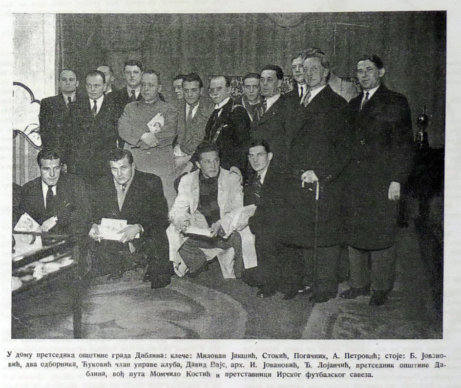 SK Jugoslavija delegation with Lord Mayor Bryne and Irish football officials