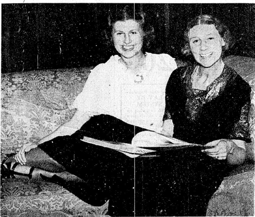 Cecilia with her mother relaxing after the 1936 Olympic Games