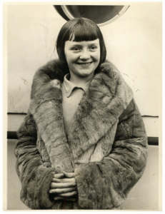 Megan Taylor aboard the Berangaria