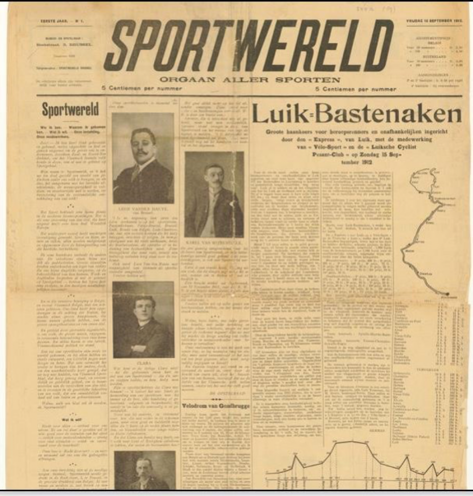 Sportwereld’s first ever issue, published on 12 September 1912