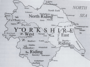 Map of the old Yorkshire Ridings