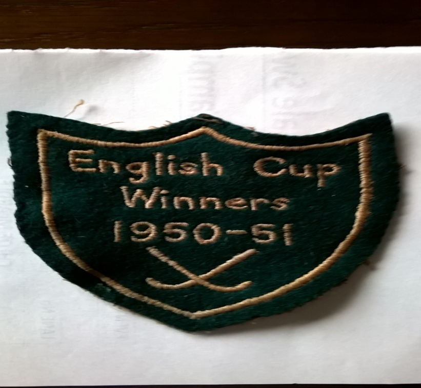 Cloth Badge presented to Edith Ford of Newhey Ladies Hockey Team after the team won the English Cup in the 1950-51 season
