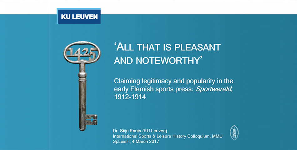 ‘All that is pleasant and noteworthy’. Claiming legitimacy and popularity in the early Flemish sports press: Sportwereld, 1912-1914