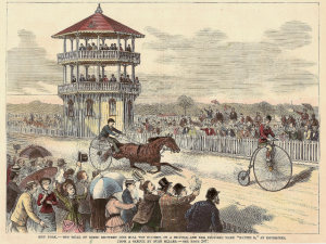 Elsa Von Blumen racing Hattie R from Frank Leslie’s Illustrated Newspaper. Source- via Dr M. Ann Hall