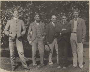 California, 1899 (L-R Dwight Davis, Beals Wright, George Wright, Holcombe Ward, Malcolm Whitman)