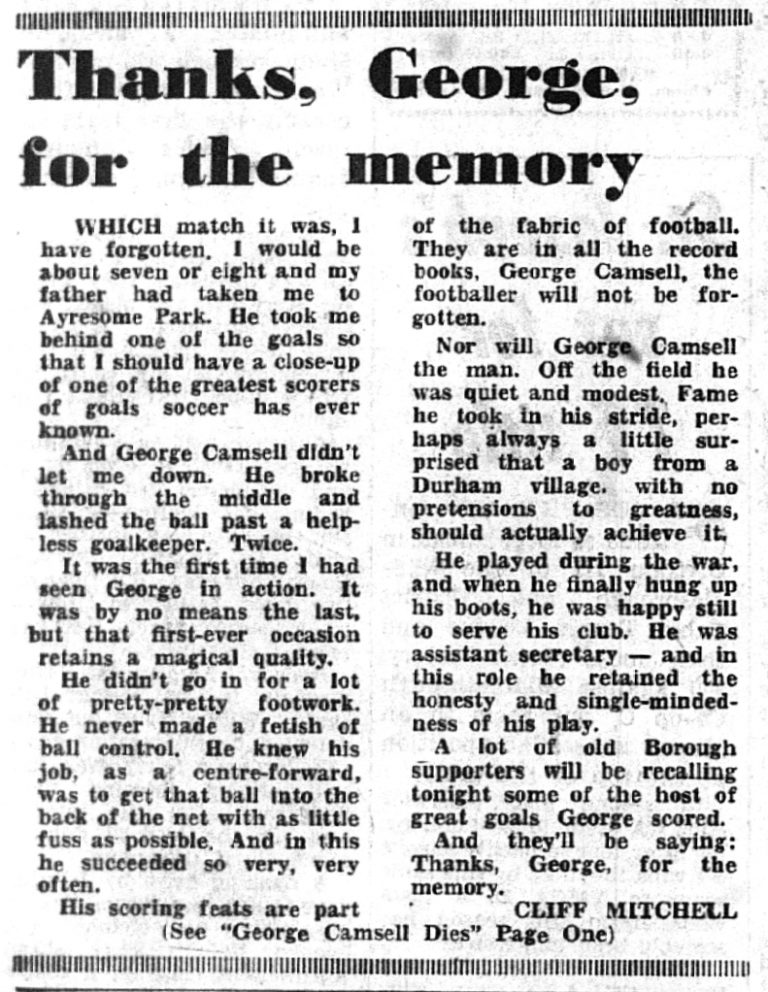 The Gazette’s Cliff Mitchell pays tribute to Camsell following the